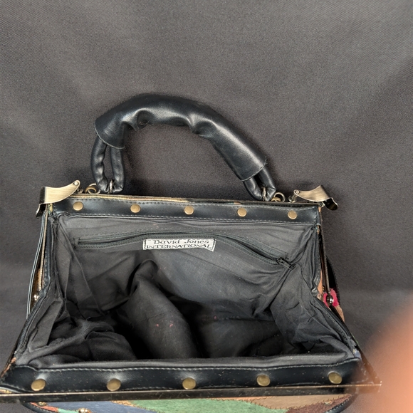 Vintage David Jones International Patchwork Leather Frame Bag & Coin Purse - Picture 11 of 11
